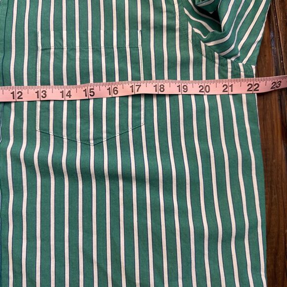 NWT Cotton On Garments Mens Mayfair Long Sleeve Button Up Shirt Emerald Stripe M - Picture 9 of 9